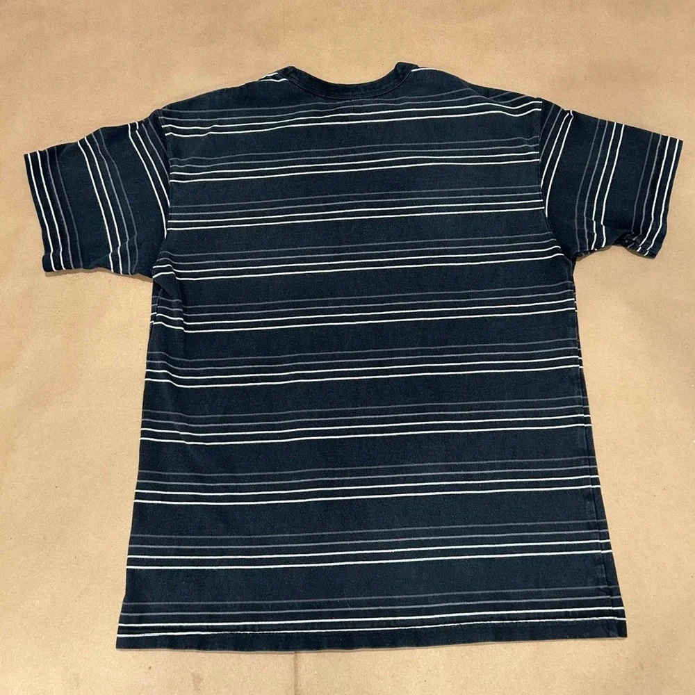Nike Mens Medium Premium Loose Fit Embroidered Black Stripe Y2K Style Tee